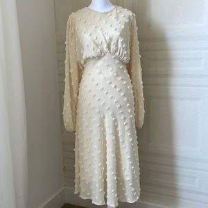Chicwish Cream Long Sleeve Dress Size: S
